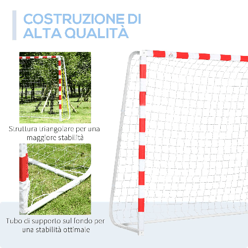 HOMCOM-Porta-da-Calcio-e-Calcetto-in-Plastica-PE-per-Adulti-e-Bambini-302x83x201cm-Bianca