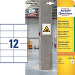 Avery Zweckform Avery L7875-20 etichetta autoadesiva Rettangolo Permanente Bianco 240 pz