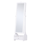 HOMCOM Armadio Portagioie Specchiera con Luci a LED Bianco 45x36x150cm