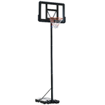 HOMCOM-Canestro-Basket-Altezza-Regolabile-160-305cm-Base-con-Ruote-e-Struttura-in-Acciaio-Tabellone-in-PVC-Trasparente