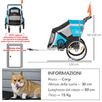 PawHut-Carrello-Trasporto-Cani-sotto-i-30kg-Rimorchio-Bici-per-Cani-con-Porta-Anteriore-e-Posteriore-Finestre-a-Rete-e-Tetto-Apribile-150x82x98-108cm