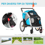 PawHut-Carrello-Trasporto-Cani-sotto-i-30kg-Rimorchio-Bici-per-Cani-con-Porta-Anteriore-e-Posteriore-Finestre-a-Rete-e-Tetto-Apribile-150x82x98-108cm