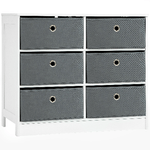 HOMCOM Cassettiera per Casa in Tessuto non Tessuto e MDF con 6 Cassetti, 72x35x62cm