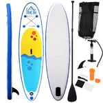 HOMCOM Tavola SUP Gonfiabile Stand Up Paddle con Pagaia Regolabile, Tavola da Surf con Accessori Inclusi, Blu 305x76x10cm