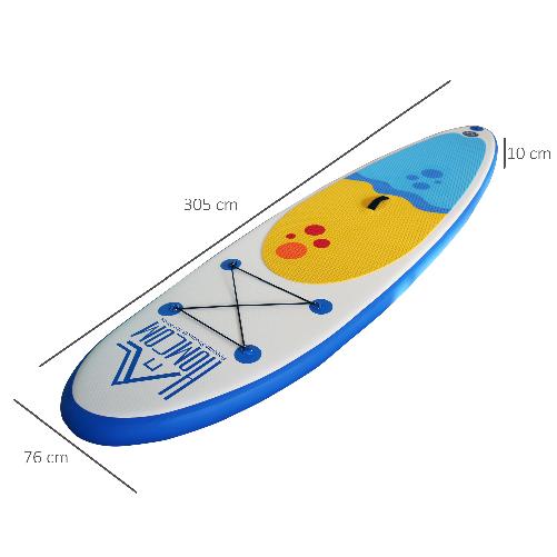 HOMCOM-Tavola-SUP-Gonfiabile-Stand-Up-Paddle-con-Pagaia-Regolabile-Tavola-da-Surf-con-Accessori-Inclusi-Blu-305x76x10cm