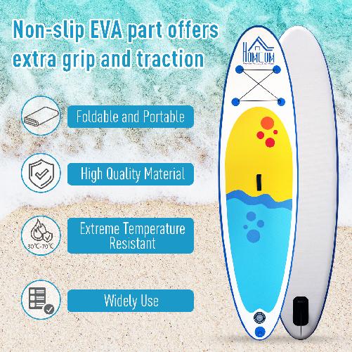 HOMCOM-Tavola-SUP-Gonfiabile-Stand-Up-Paddle-con-Pagaia-Regolabile-Tavola-da-Surf-con-Accessori-Inclusi-Blu-305x76x10cm