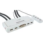 InLine Switch KVM - 4 vie - DVI-D - USB - con audio - cavo integrato