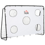 HOMCOM Porta da Calcio per Bambini e Adulti Rete in PE in Metallo Oxford Bianco Nero