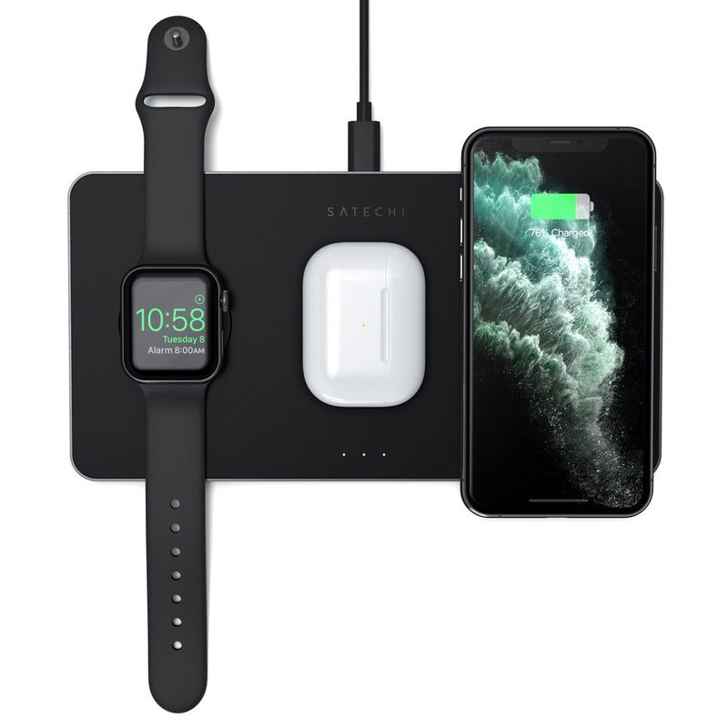 Satechi-ST-X3TWCPM-Caricabatterie-per-dispositivi-mobili-Cuffie-Smartphone-Orologio-intelligente-Nero-AC-Carica-wireless