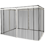 Outsunny Zanzariera per Gazebo 3x3m con Cerniere e Anelli, Pannelli da 302x207cm, Nero/Beige