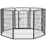 PawHut Recinto per Cani e per Cuccioli, Recinto Modulare per Cani da Interno ed Esterno in Metallo e Acciaio 8 Pannelli 79x79cm