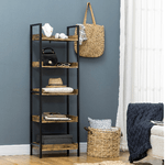 HOMCOM-Libreria-Stile-Industriale-a-5-Ripiani-in-Legno-e-Metallo-48x30x155cm-Marrone-Rustico