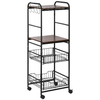 HOMCOM-Carrello-da-Cucina-con-2-Cesti-estraibili-in-Metallo-2-ripiani-in-Legno-Truciolato-e-Ganci-laterali-40x38x111cm