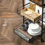 HOMCOM-Carrello-da-Cucina-con-2-Cesti-estraibili-in-Metallo-2-ripiani-in-Legno-Truciolato-e-Ganci-laterali-40x38x111cm