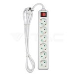 V-TAC-Multipresa-con-Cavo-15m-5-Prese-10A-2P---Schuko-e-Interruttore-Luminoso-Spina-Schuko-Colore-Bianco