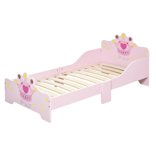 HOMCOM-Letto-per-Bambini-da-3-6-anni-in-legno---Rosa