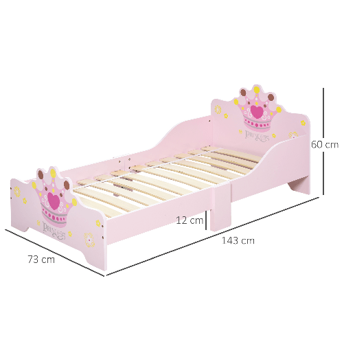 HOMCOM-Letto-per-Bambini-da-3-6-anni-in-legno---Rosa