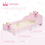 HOMCOM-Letto-per-Bambini-da-3-6-anni-in-legno---Rosa