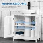 kleankin-Mobiletto-da-Bagno-Sottolavabo-a-2-Ante-in-MDF-Salvaspazio-con-Ripiani-Regolabili-60x30x60cm-Bianco