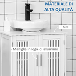 kleankin-Mobiletto-da-Bagno-Sottolavabo-a-2-Ante-in-MDF-Salvaspazio-con-Ripiani-Regolabili-60x30x60cm-Bianco