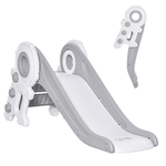 HOMCOM Scivolo per Bambini con 3 Scalini, Età 1-3 Anni, 133x52x58cm, Grigio e Bianco