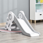 HOMCOM-Scivolo-per-Bambini-con-3-Scalini-Eta-1-3-Anni-133x52x58cm-Grigio-e-Bianco