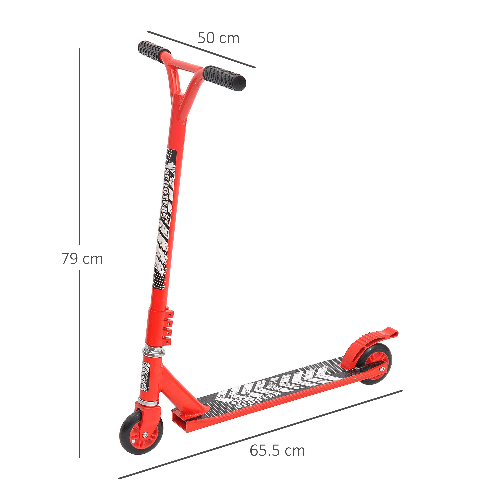 HOMCOM-Monopattino-per-Adulti-in-Alluminio-con-Impugnatura-Ergonomica-Rosso