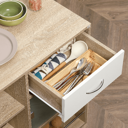 HOMCOM-Carrello-da-Cucina-Portavivande-con-Cassetto-Ripiani-e-Armadietto-in-Legno-Acciaio-e-Vetro-65x39x80cm