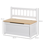 HOMCOM-Cassapanca-per-Bambini-2-in-1-in-Legno-con-Pistone-per-Chiusura-Sicura-60x30x50cm-Bianco-e-Legno-Naturale