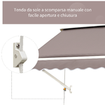 Outsunny-Tenda-da-Sole-a-Caduta-con-Rullo-Avvolgibile-e-Angolazione-Regolabile-0-120°-180×70cm-Marrone