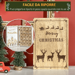 HOMCOM-Calendario-Avvento-di-Natale-in-Legno-a-forma-di-Libro-con-Temi-natalizi-22x7x32-cm-Bianco-e-color-Legno