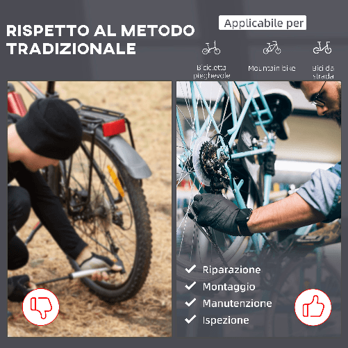 HOMCOM-Cavalletto-Supporto-Manutenzione-per-Bicicletta-Riparazione-Bici-Pieghevole