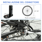 HOMCOM-Rimorchio-Bici-Bambini-con-2-Posti-2-Cinture-di-Sicurezza-Telaio-in-Acciaio-e-Copertura-in-Tessuto-Oxford-Blu