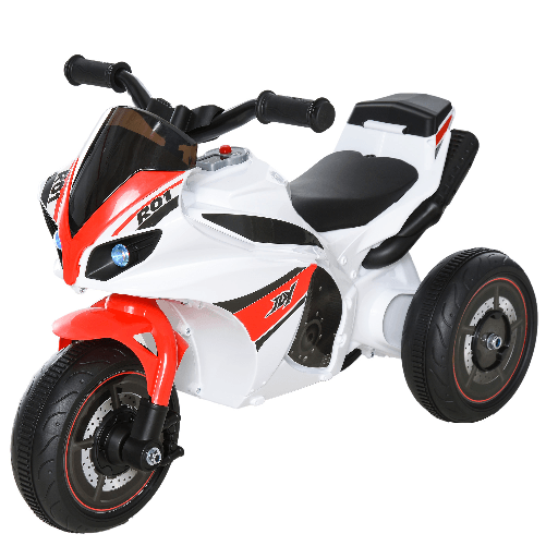 HOMCOM-Triciclo-Moto-a-Tre-Ruote-Giocattolo-per-Bambini-18-36-Mesi-con-Musica-e-Fari-Bianco-e-Rosso