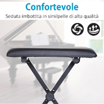 HOMCOM-Panca-per-Pianoforte-Imbottita-Altezza-Regolabile-Pieghevole-Antiscivolo-Nero-39x29x47cm