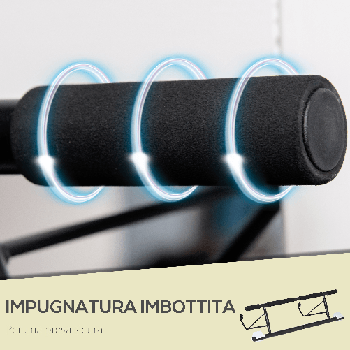 HOMCOM-Barra-per-Trazioni-Pieghevole-per-Porte-75-95cm-con-Installazione-Senza-Viti-in-Acciaio-Nero