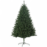 HOMCOM Albero di Natale Artificiale 180cm con 800 Rami e Base in Metallo, Verde