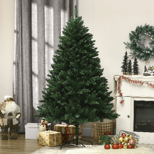 HOMCOM-Albero-di-Natale-Artificiale-180cm-con-800-Rami-e-Base-in-Metallo-Verde