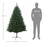 HOMCOM-Albero-di-Natale-Artificiale-180cm-con-800-Rami-e-Base-in-Metallo-Verde