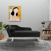 HOMCOM-Chaise-Longue-Divano-con-Cuscino-Rotondo-in-Flanella-160-x-56-x-75cm-Nero
