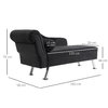 HOMCOM-Chaise-Longue-Divano-con-Cuscino-Rotondo-in-Flanella-160-x-56-x-75cm-Nero