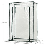 Outsunny-Serra-da-Giardino-Invernale-per-Piante-Serra-da-Balcone-Piccola-in-Plastica-e-Acciaio-100x50x150cm-Trasparente