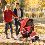 PawHut-Passeggino-per-Cani-Pieghevole-Carrello-per-Animali-Domestici-Rosso-75-x-45-x-97cm