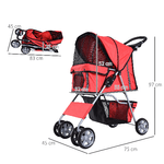 PawHut-Passeggino-per-Cani-Pieghevole-Carrello-per-Animali-Domestici-Rosso-75-x-45-x-97cm