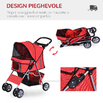 PawHut-Passeggino-per-Cani-Pieghevole-Carrello-per-Animali-Domestici-Rosso-75-x-45-x-97cm