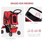 PawHut-Passeggino-per-Cani-Pieghevole-Carrello-per-Animali-Domestici-Rosso-75-x-45-x-97cm