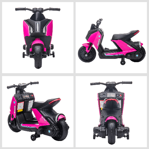 HOMCOM-Moto-Elettrica-per-Bambini-Eta-2-4-Anni---Rosa