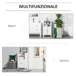 kleankin-Mobile-Bagno-con-Mensole-Regolabili-e-Armadietto-2-Ante-in-Legno-Bianco-50x30x93cm