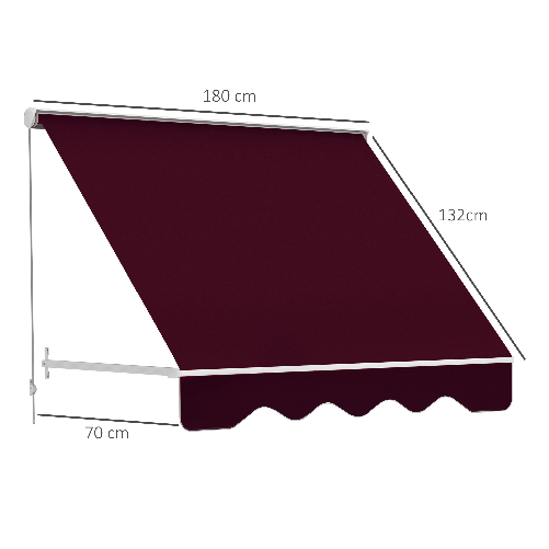 Outsunny-Tenda-da-Sole-a-Caduta-con-Rullo-Avvolgibile-e-Angolazione-Regolabile-0-120°-180×70cm-Rosso