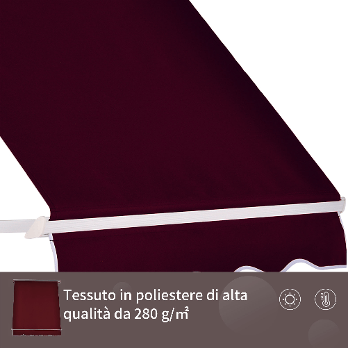 Outsunny-Tenda-da-Sole-a-Caduta-con-Rullo-Avvolgibile-e-Angolazione-Regolabile-0-120°-180×70cm-Rosso